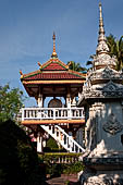 Vientiane, Laos - Wat Si Saket, the bell tower.